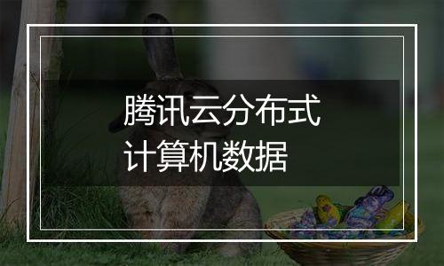 腾讯云分布式计算机数据