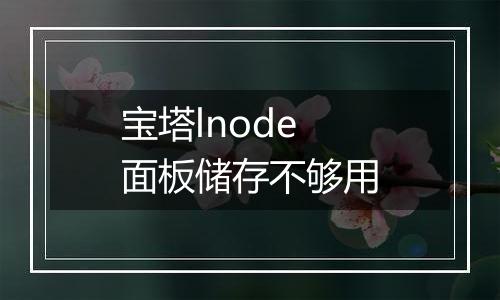 宝塔lnode面板储存不够用