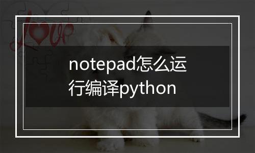 notepad怎么运行编译python