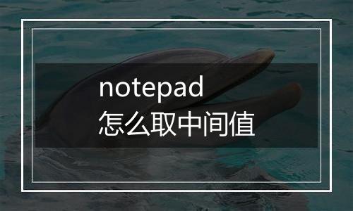 notepad怎么取中间值
