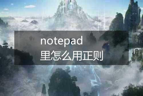 notepad里怎么用正则