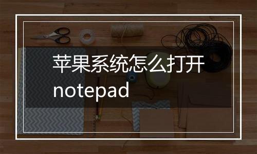 苹果系统怎么打开notepad