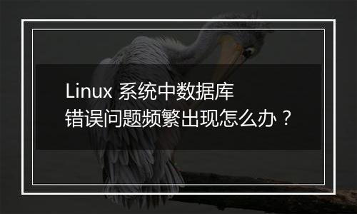Linux 系统中数据库错误问题频繁出现怎么办?