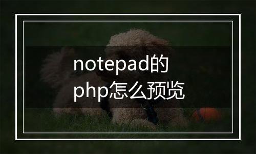notepad的php怎么预览