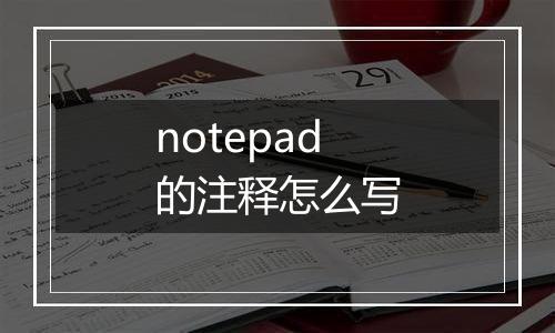 notepad的注释怎么写