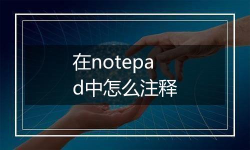 在notepad中怎么注释