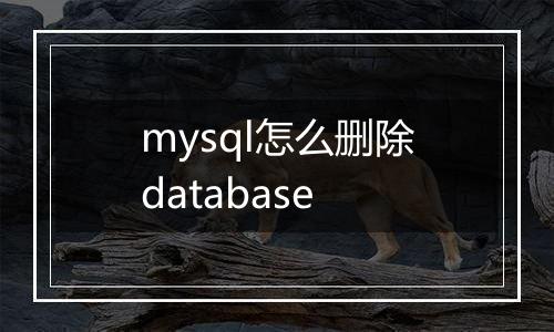 mysql怎么删除database