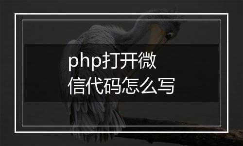 php打开微信代码怎么写