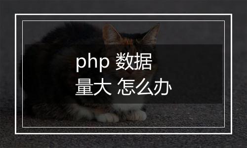 php 数据量大 怎么办