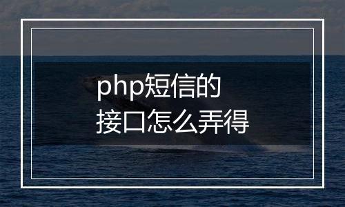 php短信的接口怎么弄得