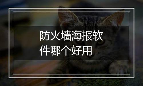 防火墙海报软件哪个好用