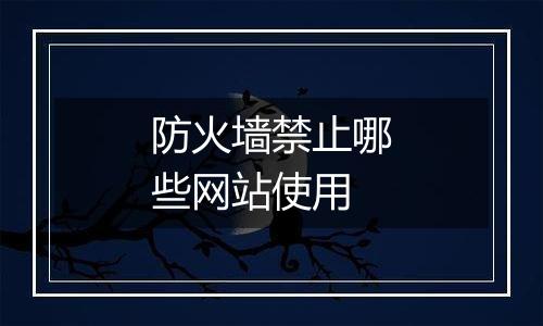 防火墙禁止哪些网站使用
