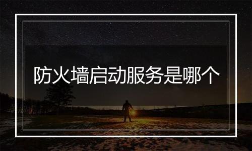 防火墙启动服务是哪个