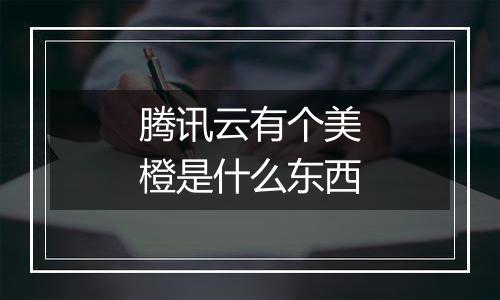 腾讯云有个美橙是什么东西