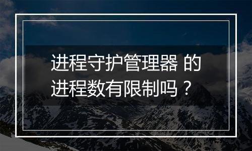 进程守护管理器 的进程数有限制吗?