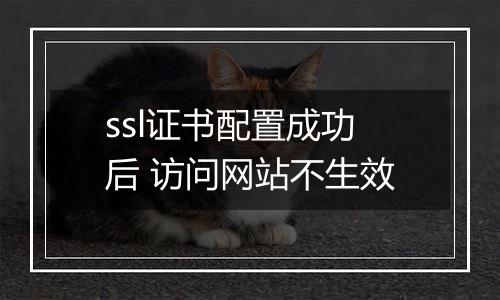 ssl证书配置成功后 访问网站不生效