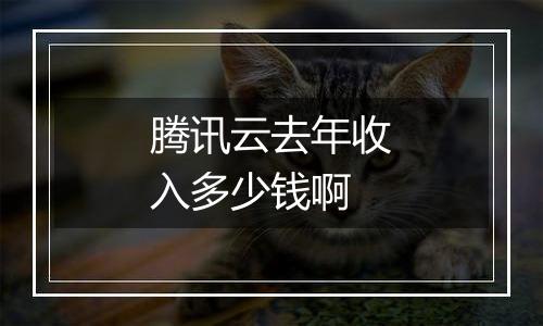 腾讯云去年收入多少钱啊