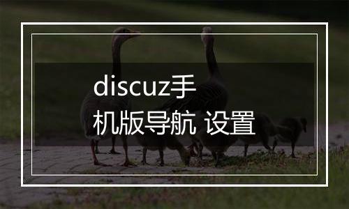 discuz手机版导航 设置
