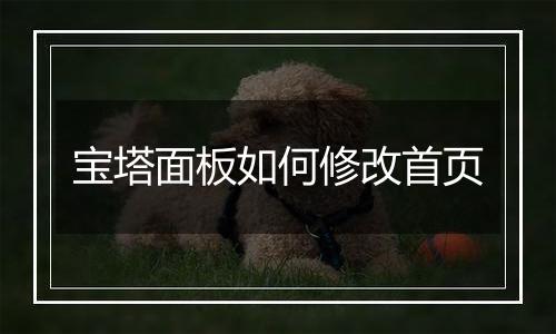 宝塔面板如何修改首页