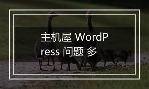 主机屋 WordPress 问题 多