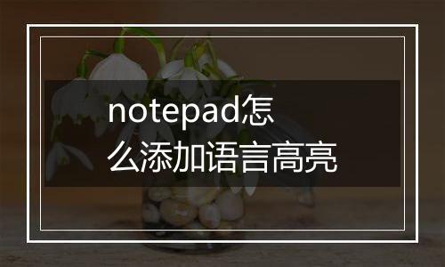 notepad怎么添加语言高亮