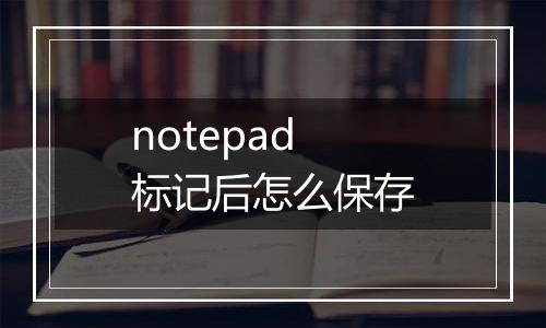 notepad标记后怎么保存