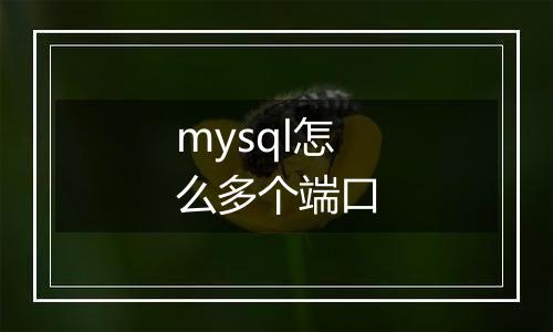 mysql怎么多个端口