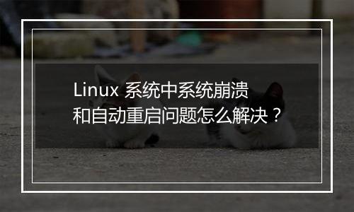 Linux 系统中系统崩溃和自动重启问题怎么解决？
