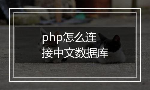 php怎么连接中文数据库