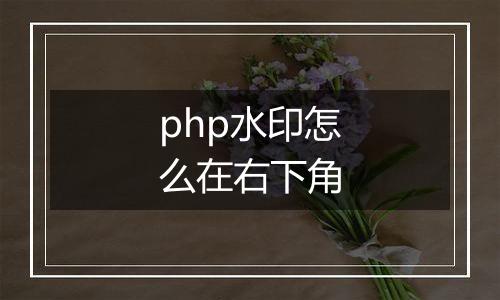 php水印怎么在右下角