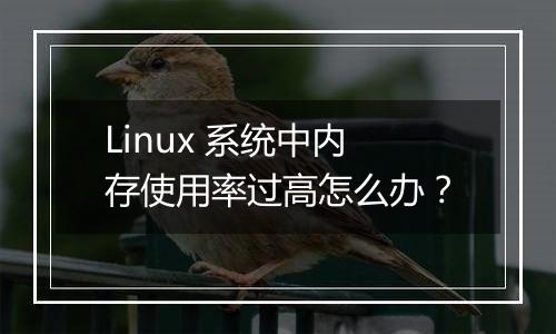 Linux 系统中内存使用率过高怎么办？