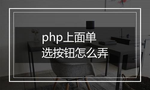 php上面单选按钮怎么弄