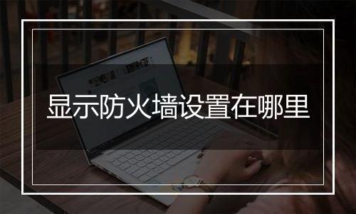 显示防火墙设置在哪里