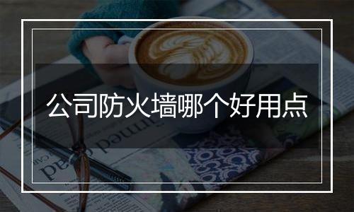 公司防火墙哪个好用点
