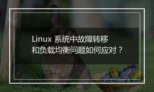 Linux 系统中故障转移和负载均衡问题如何应对？