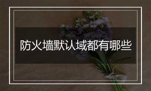 防火墙默认域都有哪些