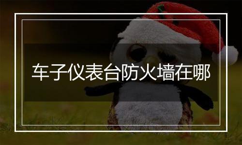 车子仪表台防火墙在哪