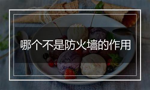 哪个不是防火墙的作用