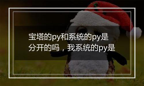 宝塔的py和系统的py是分开的吗,我系统的py是