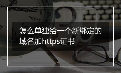 怎么单独给一个新绑定的域名加https证书