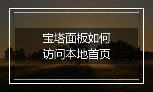 宝塔面板如何访问本地首页