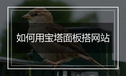 如何用宝塔面板搭网站