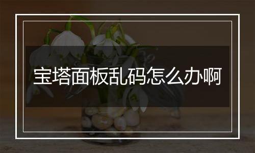 宝塔面板乱码怎么办啊