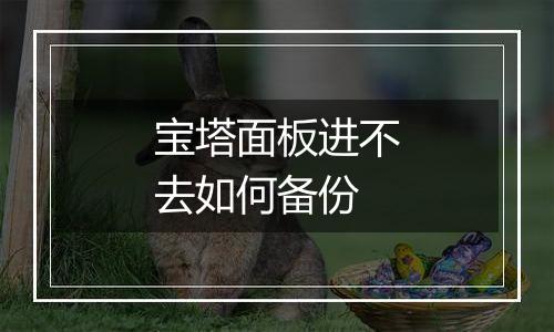 宝塔面板进不去如何备份