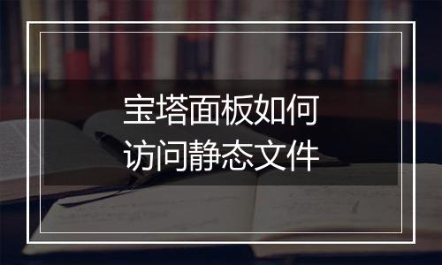 宝塔面板如何访问静态文件