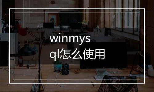 winmysql怎么使用