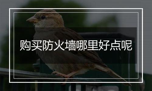 购买防火墙哪里好点呢