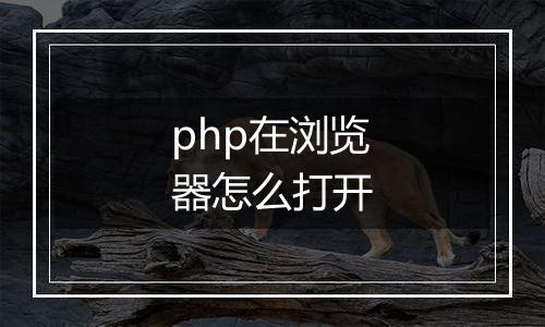 php在浏览器怎么打开