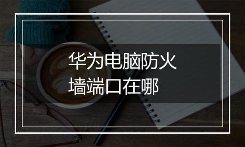 华为电脑防火墙端口在哪