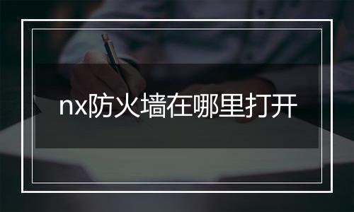 nx防火墙在哪里打开